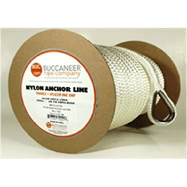 Buccaneer Rope 1/2 x 100' Double Braid Nylon Anchor Line, White 36-00100